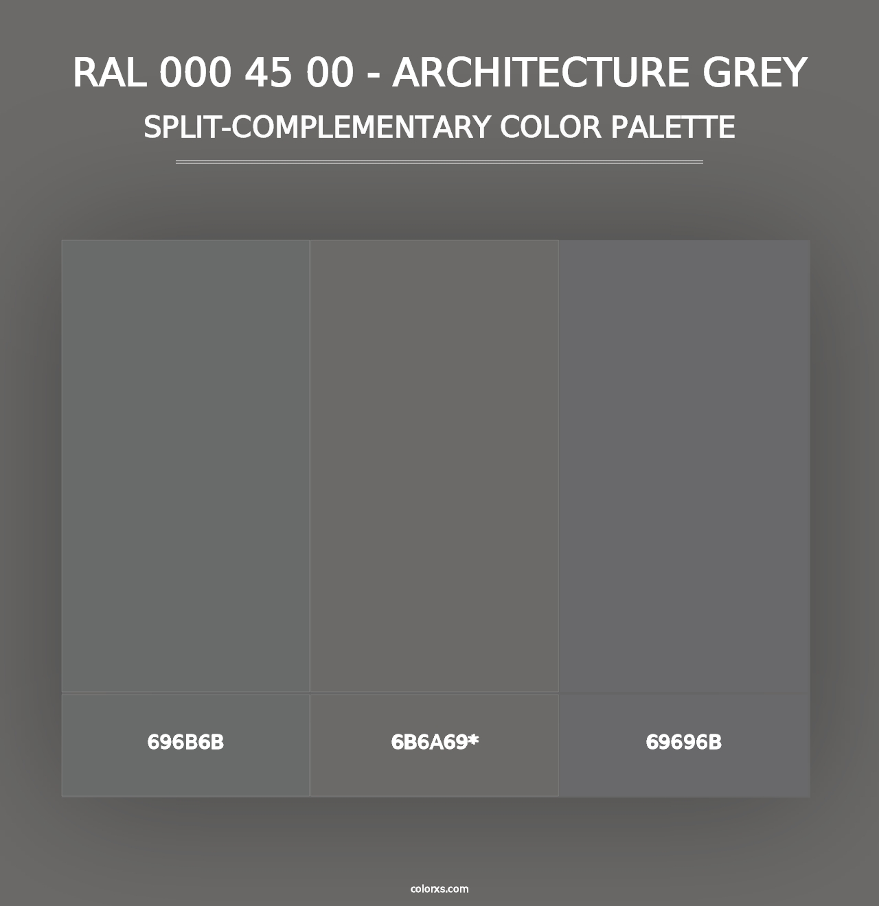 RAL 000 45 00 - Architecture Grey - Split-Complementary Color Palette