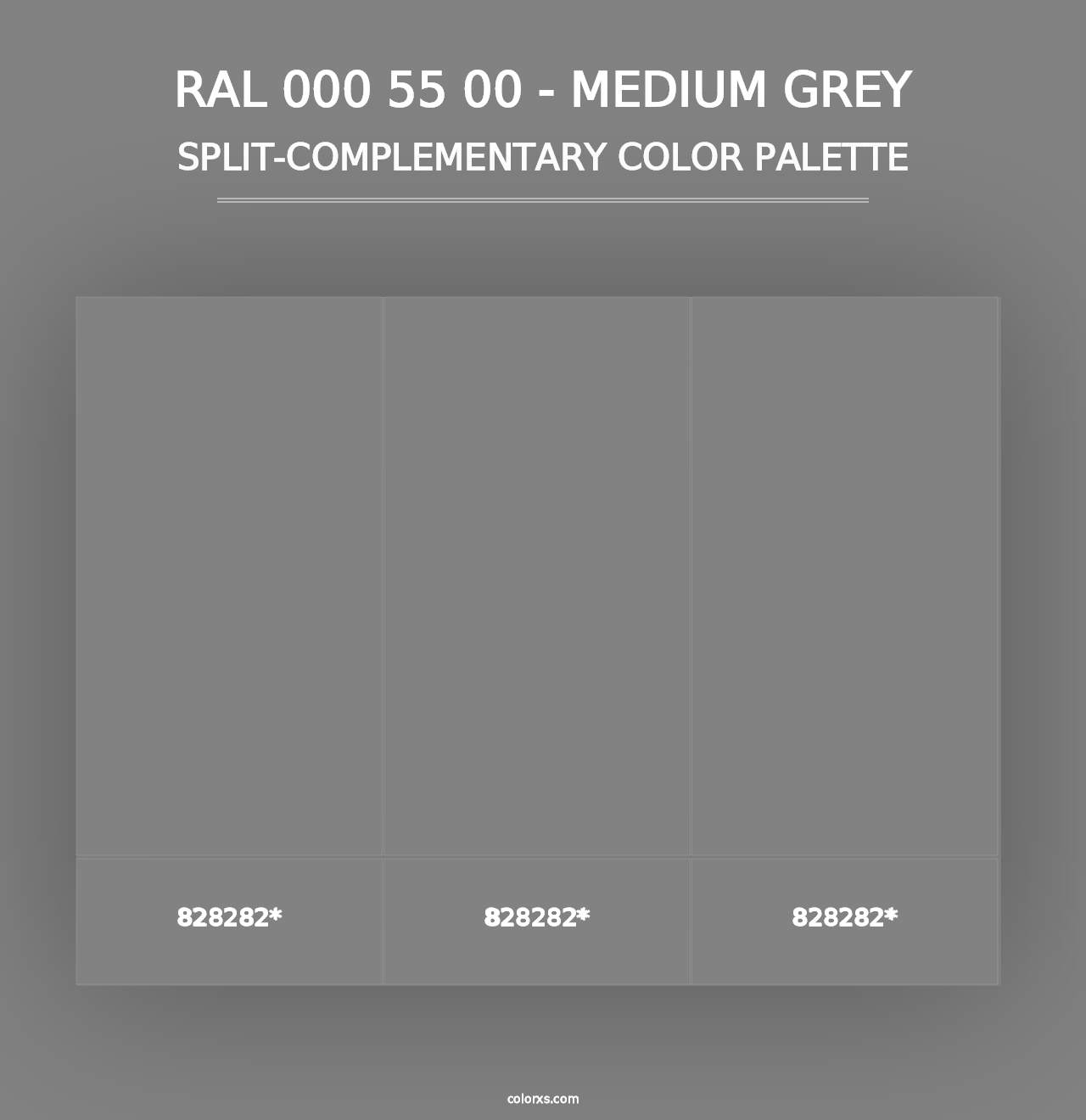 RAL 000 55 00 - Medium Grey - Split-Complementary Color Palette