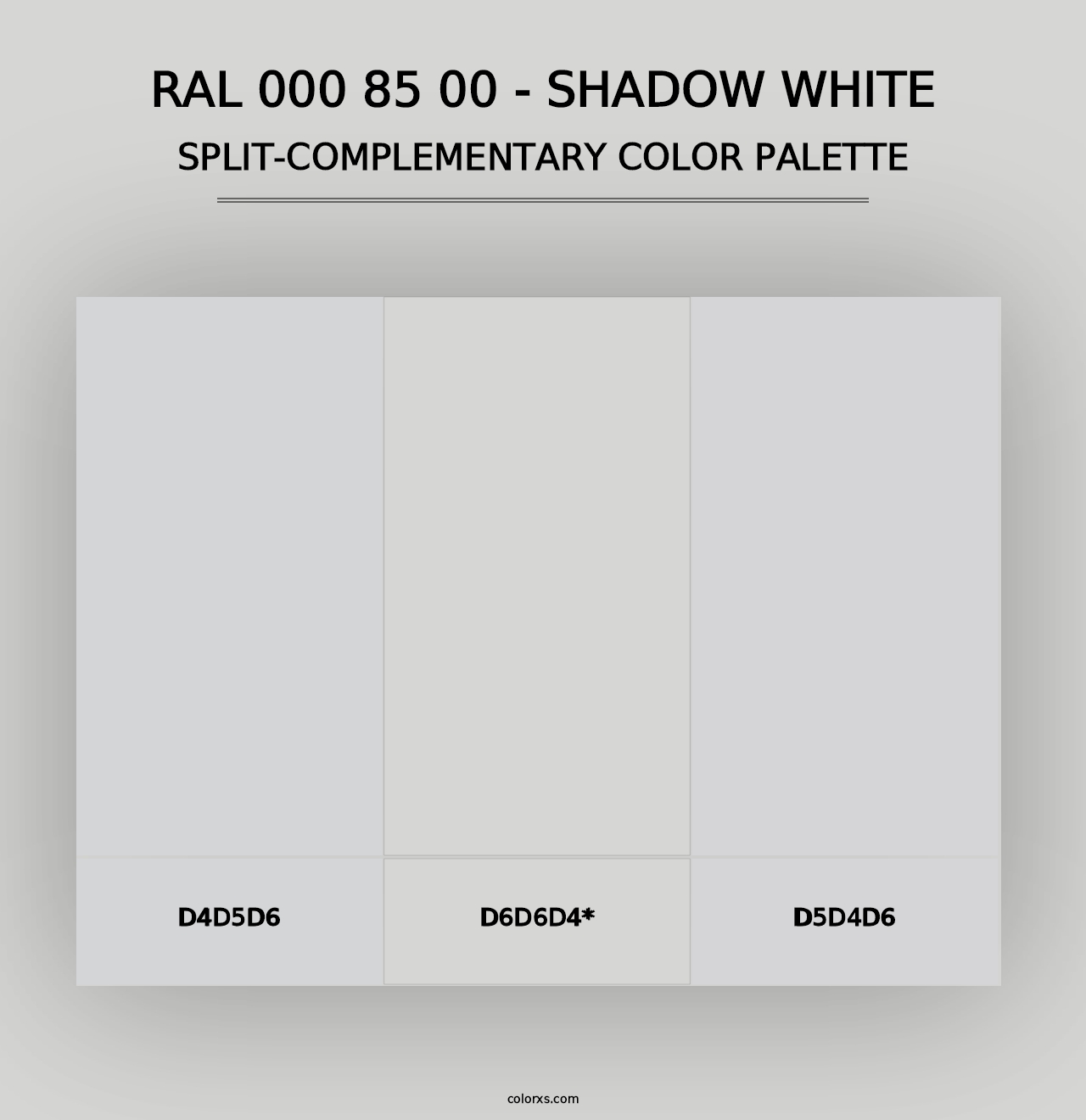 RAL 000 85 00 - Shadow White - Split-Complementary Color Palette