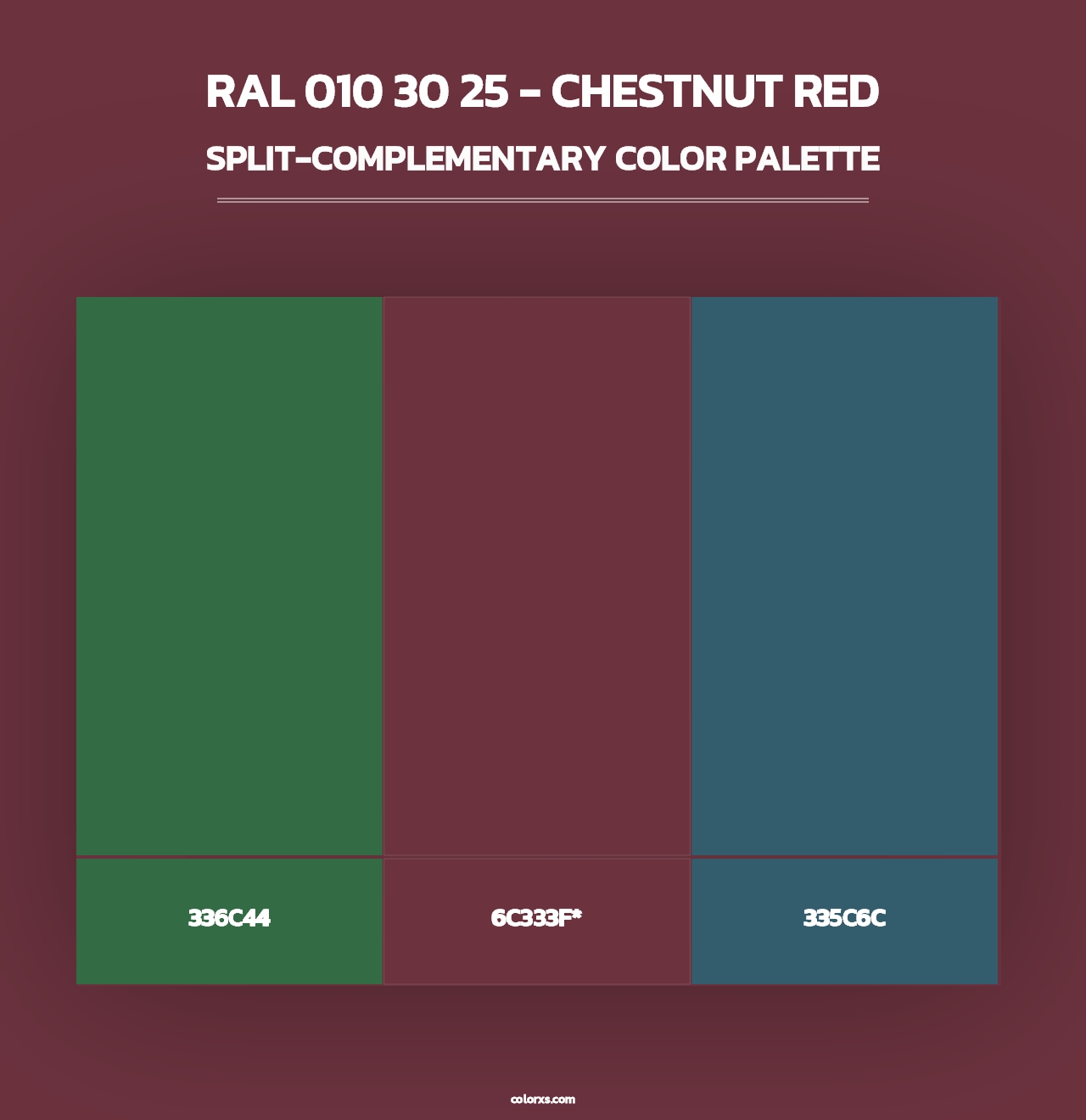 RAL 010 30 25 - Chestnut Red - Split-Complementary Color Palette