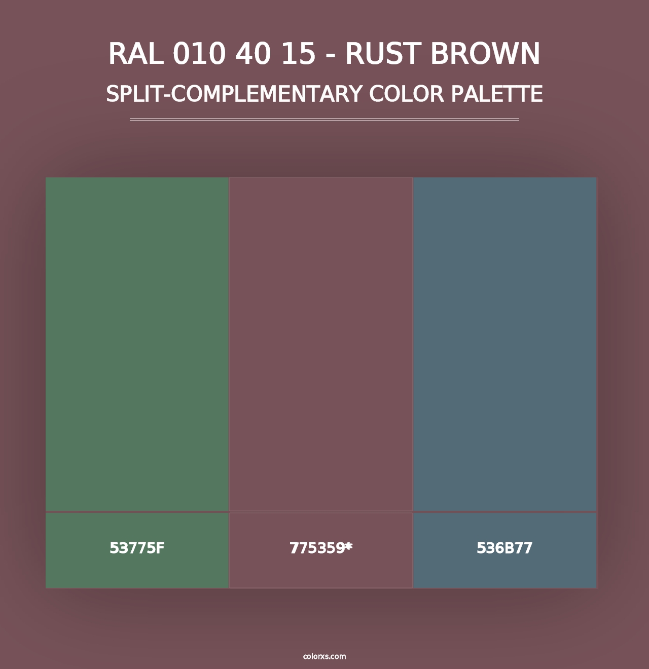 RAL 010 40 15 - Rust Brown - Split-Complementary Color Palette