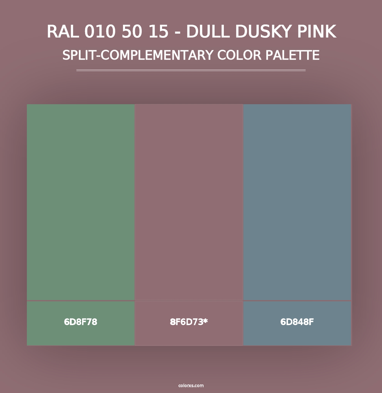 RAL 010 50 15 - Dull Dusky Pink - Split-Complementary Color Palette