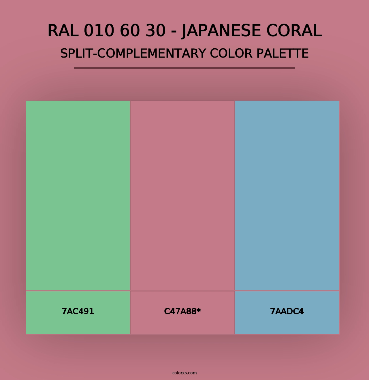 RAL 010 60 30 - Japanese Coral - Split-Complementary Color Palette