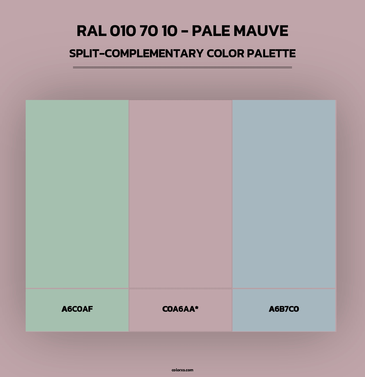 RAL 010 70 10 - Pale Mauve - Split-Complementary Color Palette