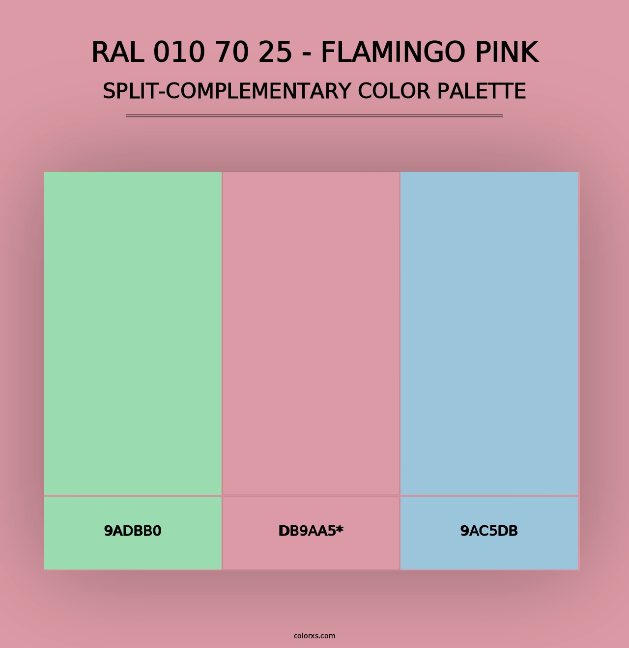 RAL 010 70 25 - Flamingo Pink - Split-Complementary Color Palette