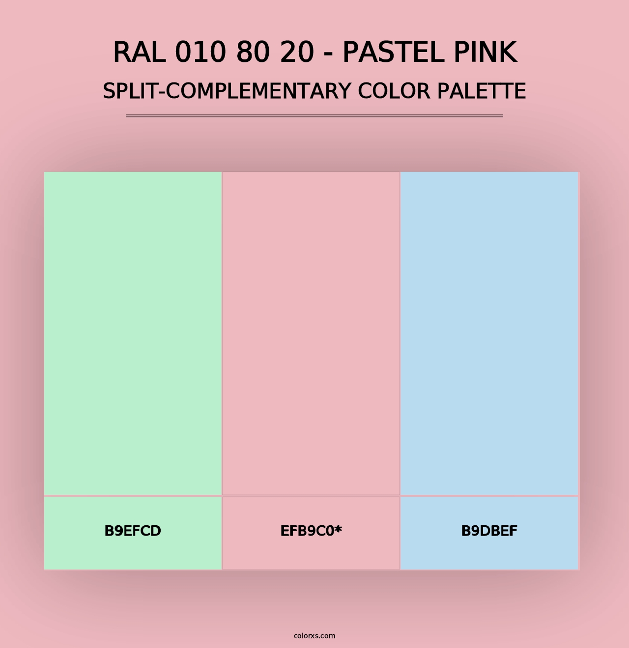 RAL 010 80 20 - Pastel Pink - Split-Complementary Color Palette