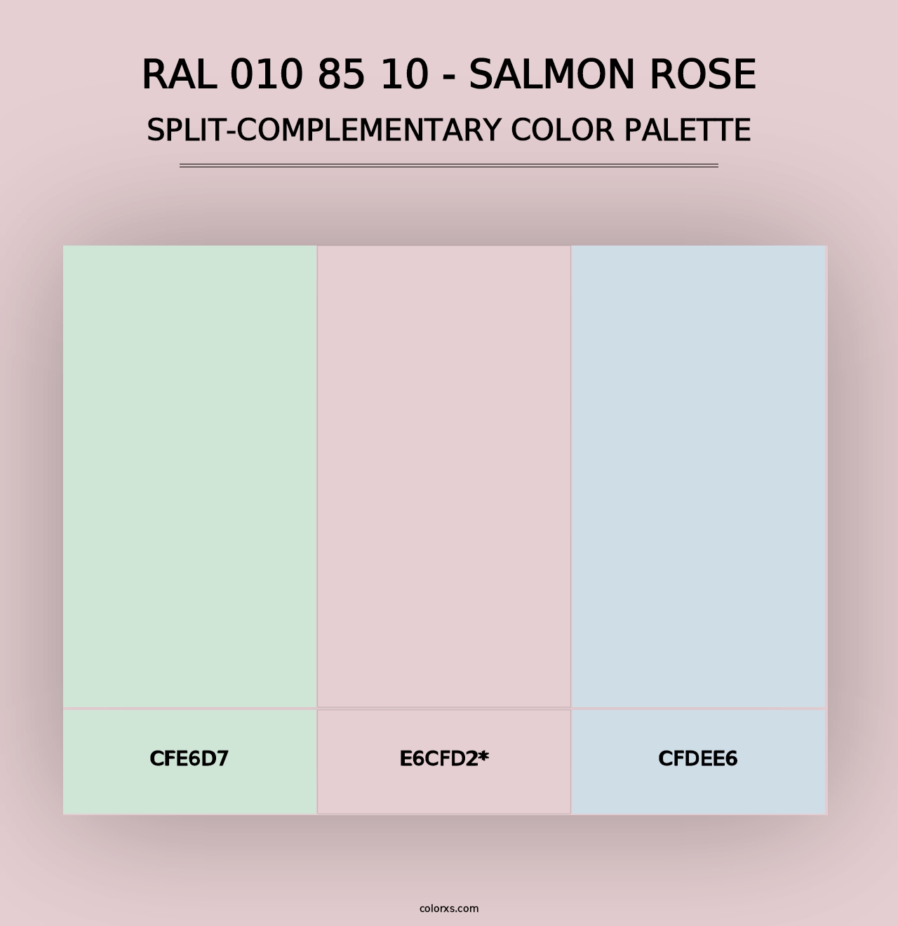 RAL 010 85 10 - Salmon Rose - Split-Complementary Color Palette