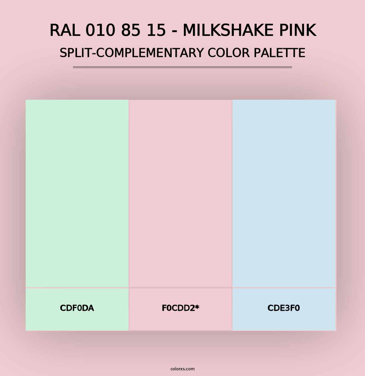 RAL 010 85 15 - Milkshake Pink - Split-Complementary Color Palette