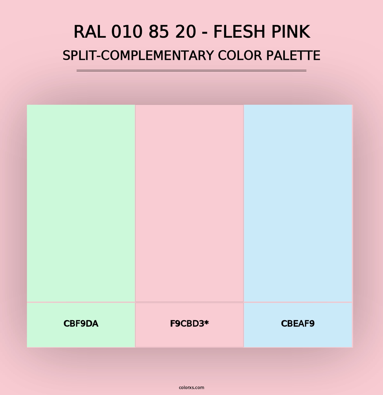 RAL 010 85 20 - Flesh Pink - Split-Complementary Color Palette