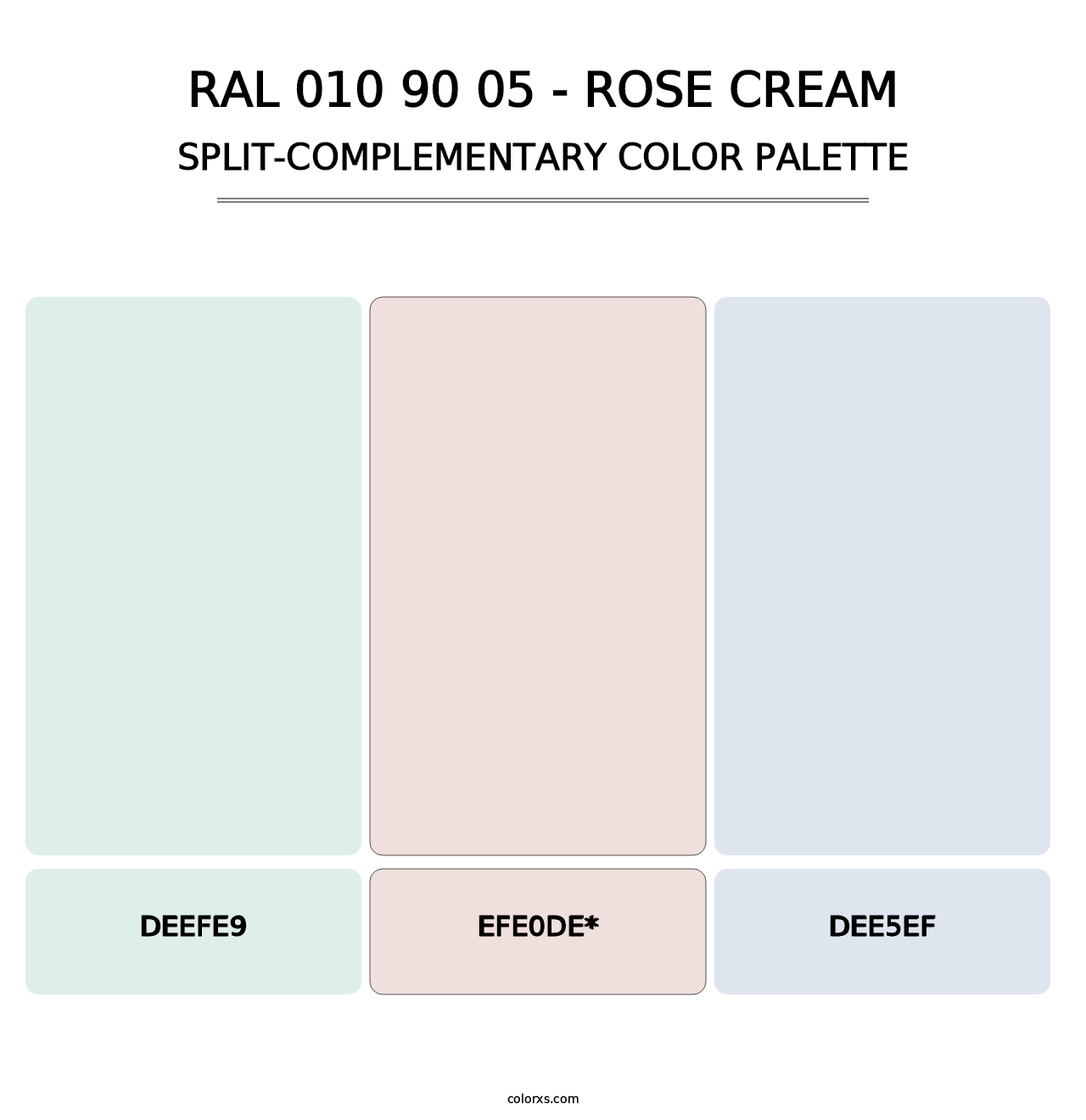 RAL 010 90 05 - Rose Cream - Split-Complementary Color Palette