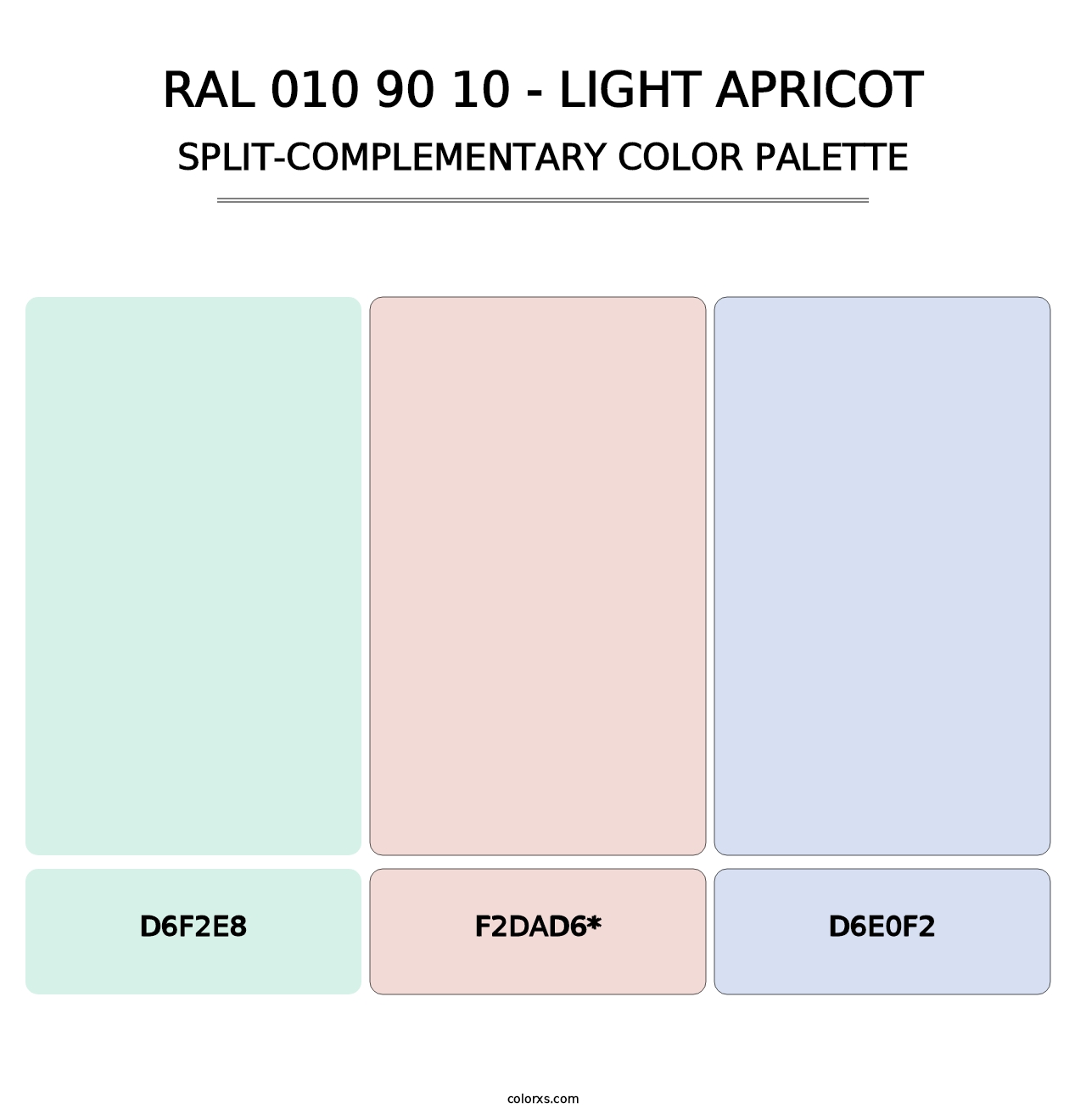 RAL 010 90 10 - Light Apricot - Split-Complementary Color Palette