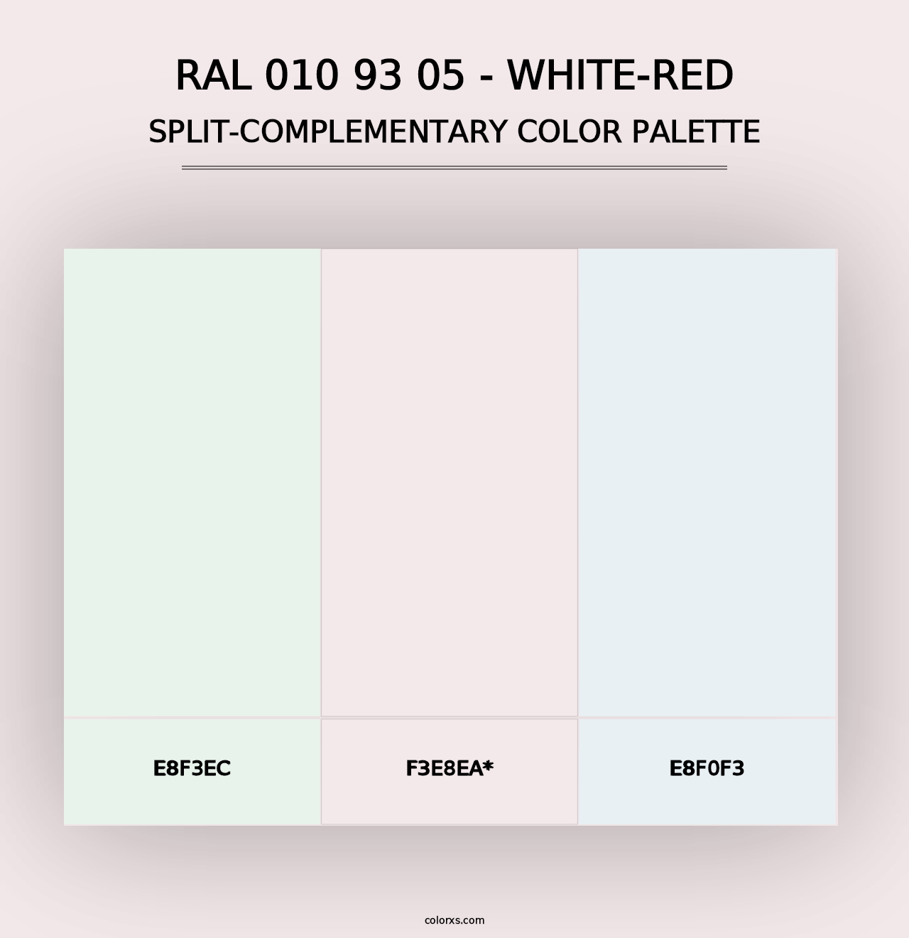 RAL 010 93 05 - White-Red - Split-Complementary Color Palette