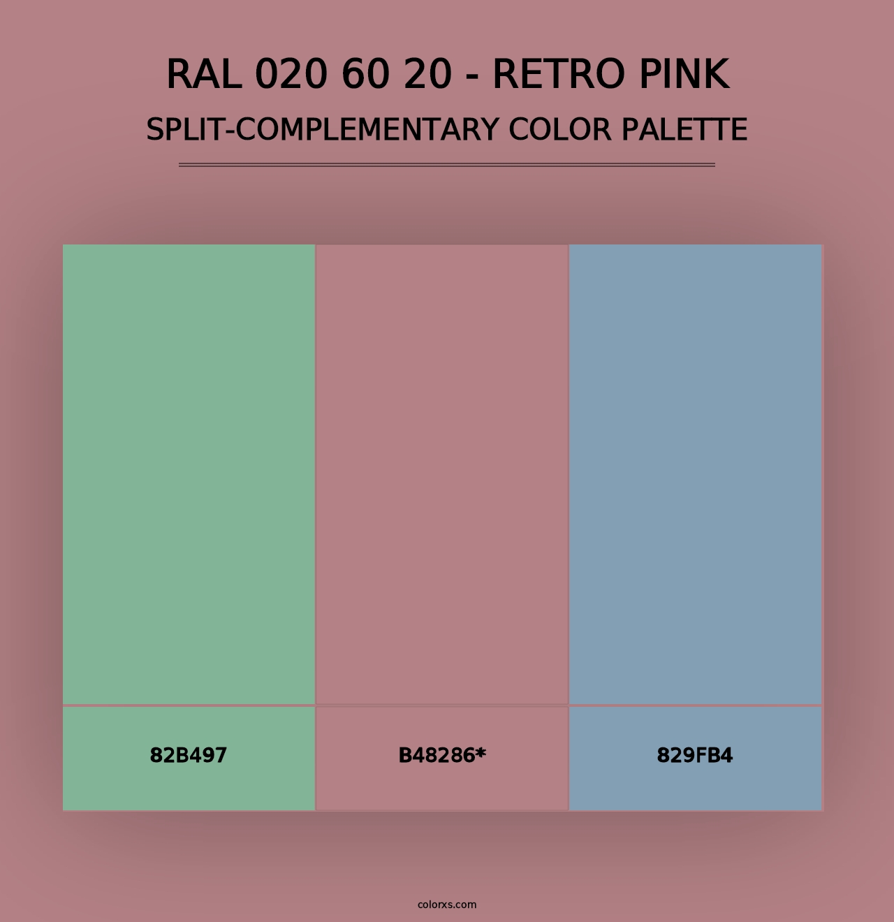 RAL 020 60 20 - Retro Pink - Split-Complementary Color Palette