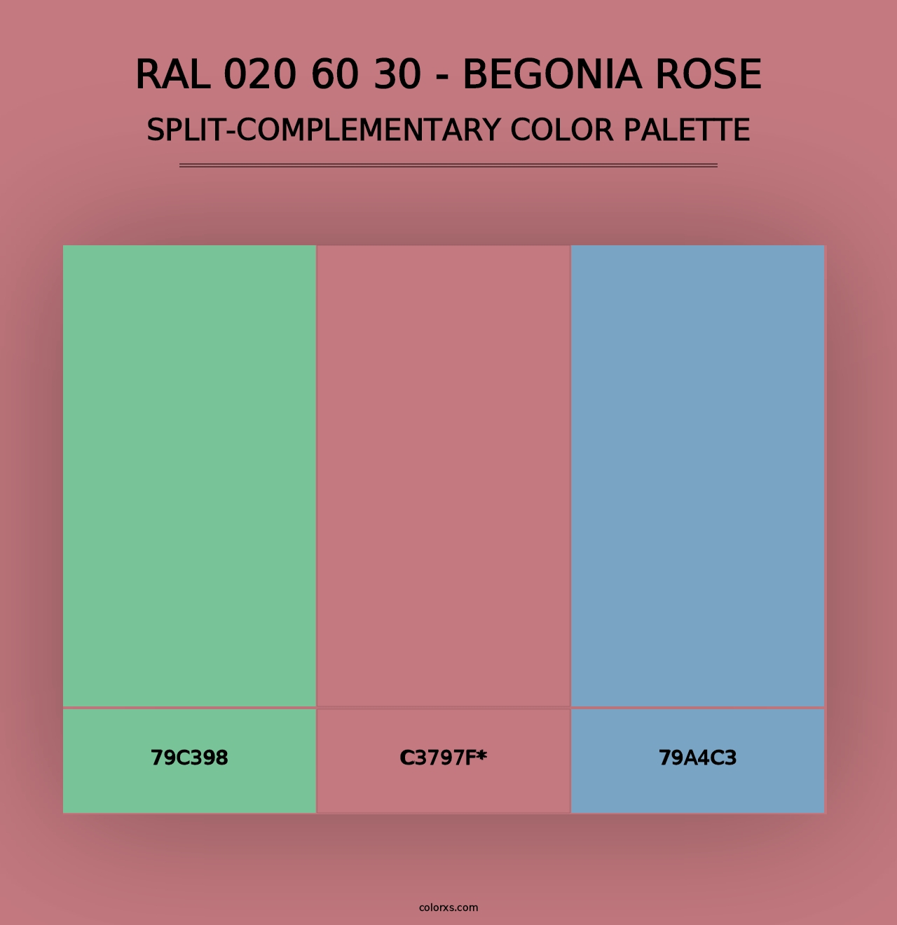 RAL 020 60 30 - Begonia Rose - Split-Complementary Color Palette