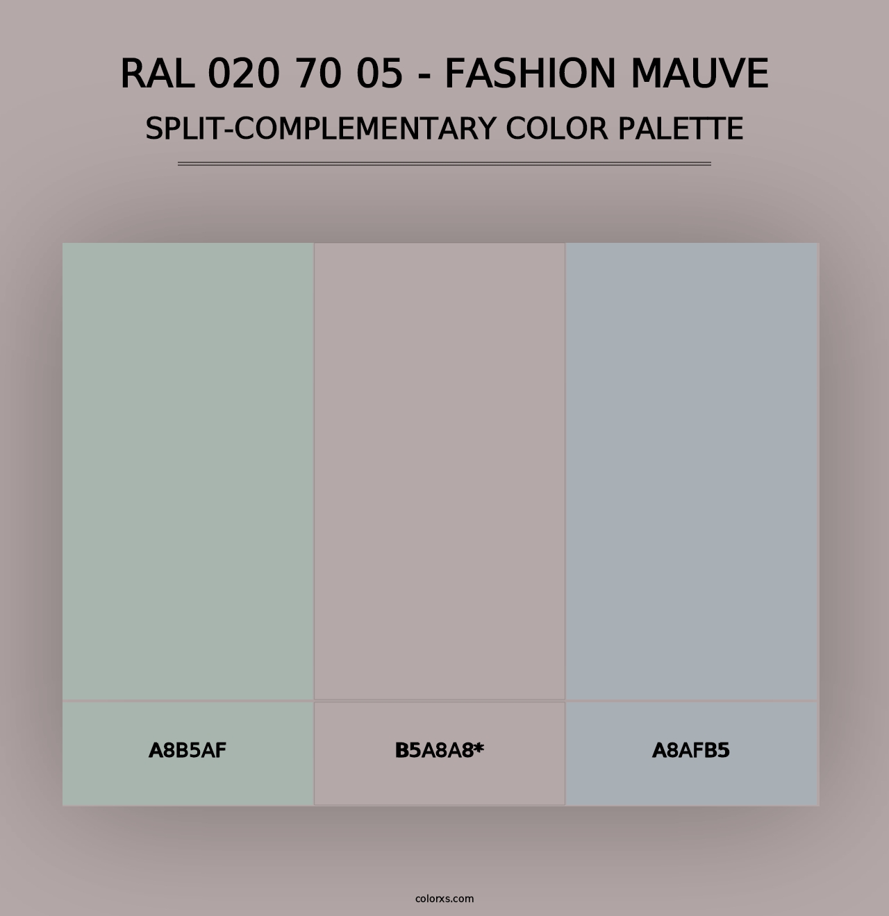 RAL 020 70 05 - Fashion Mauve - Split-Complementary Color Palette