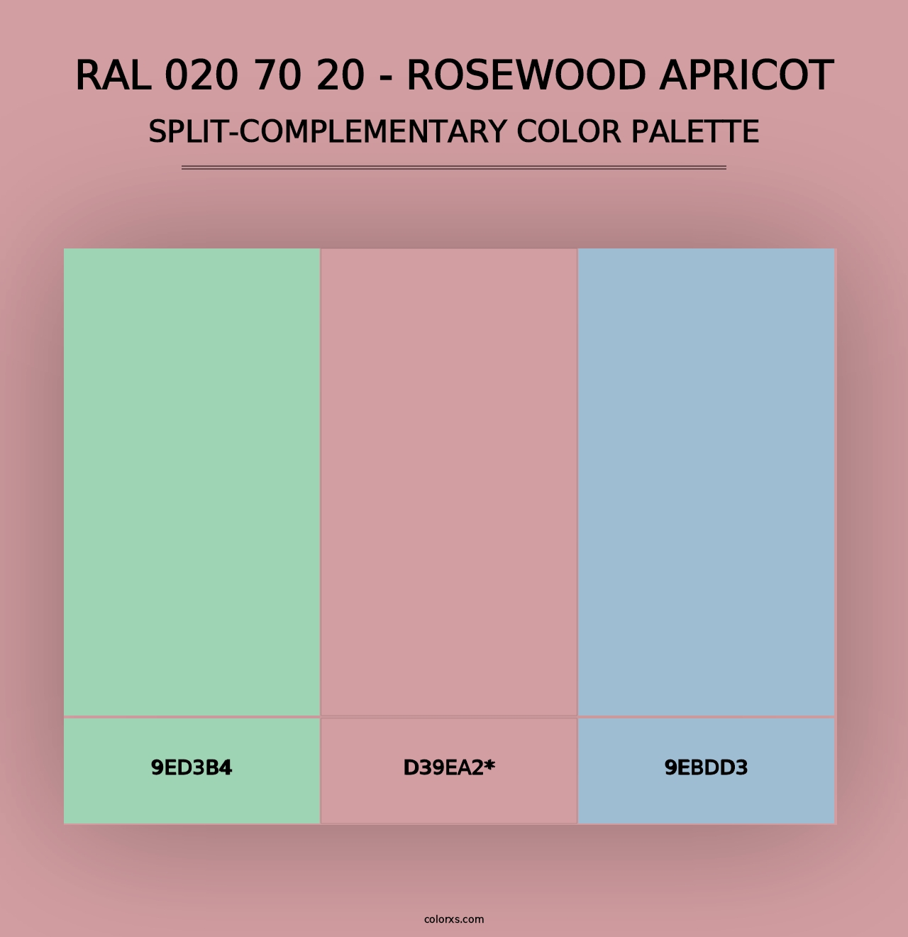 RAL 020 70 20 - Rosewood Apricot - Split-Complementary Color Palette