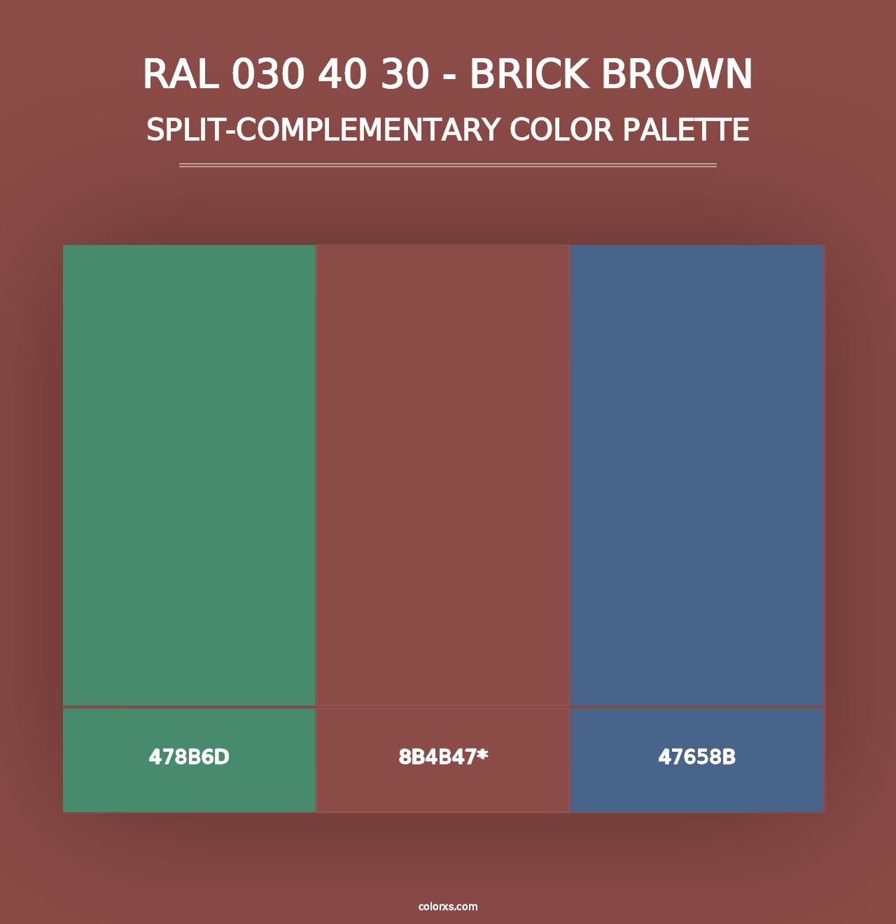 RAL 030 40 30 - Brick Brown - Split-Complementary Color Palette