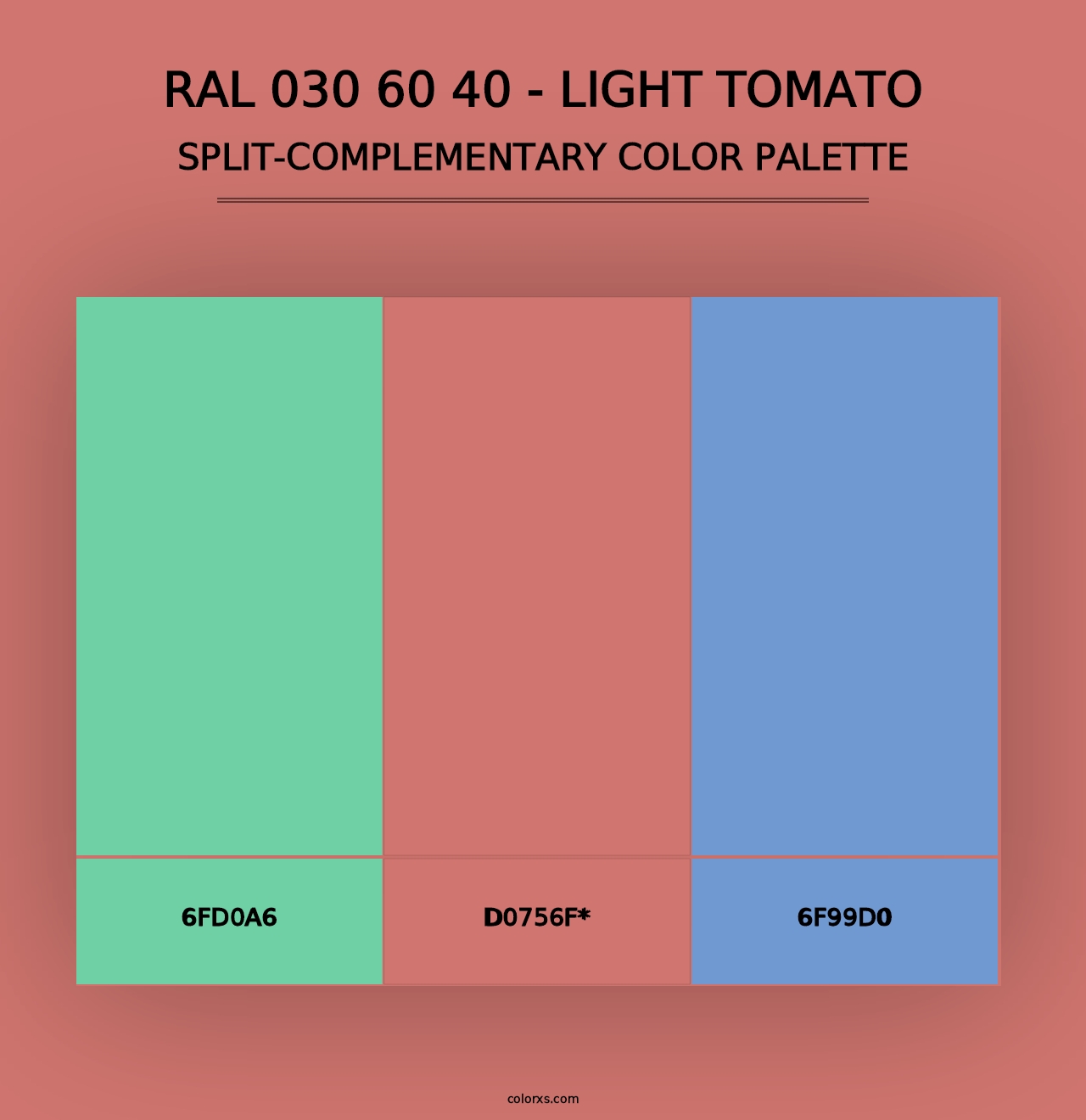 RAL 030 60 40 - Light Tomato - Split-Complementary Color Palette