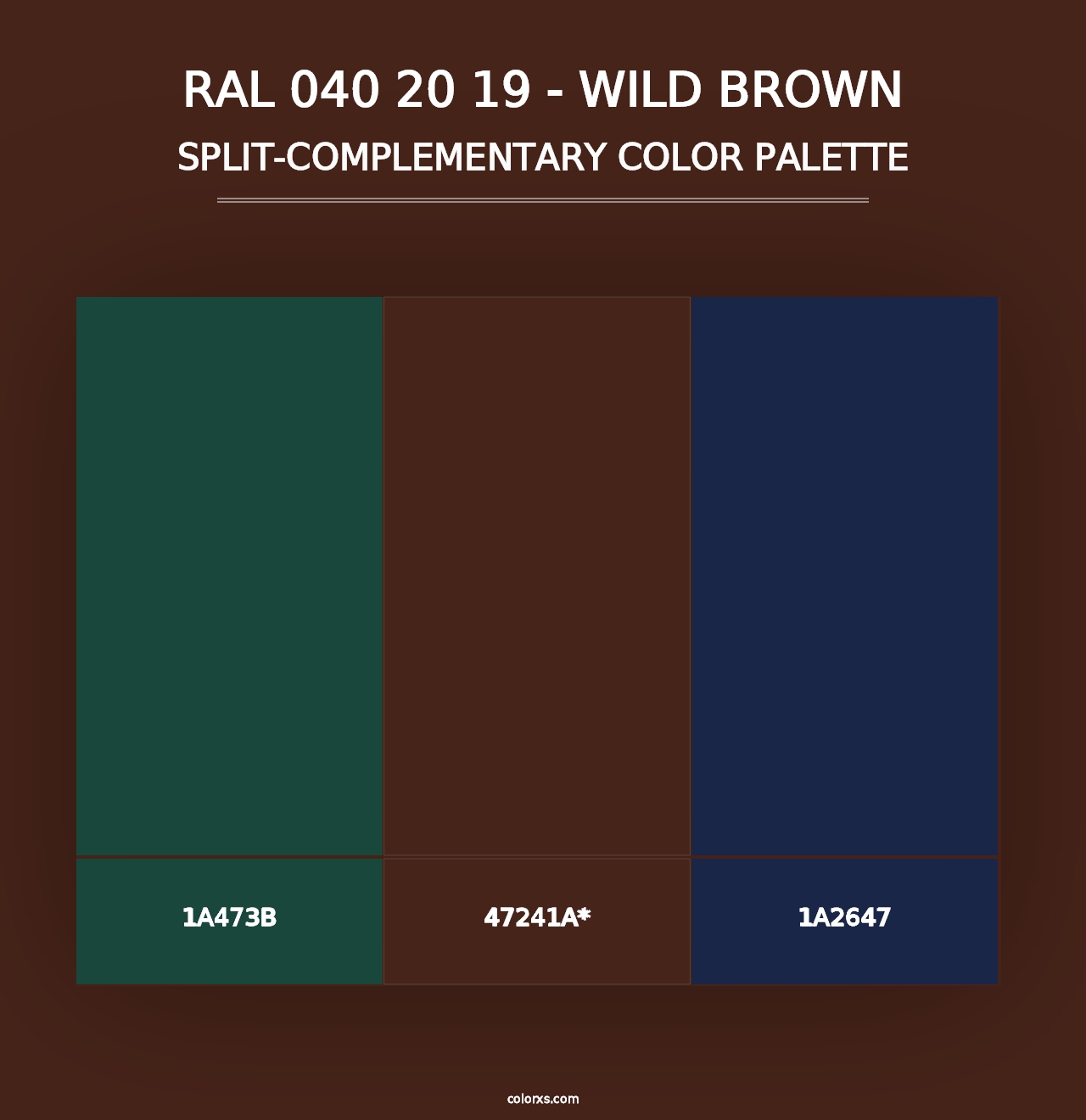 RAL 040 20 19 - Wild Brown - Split-Complementary Color Palette