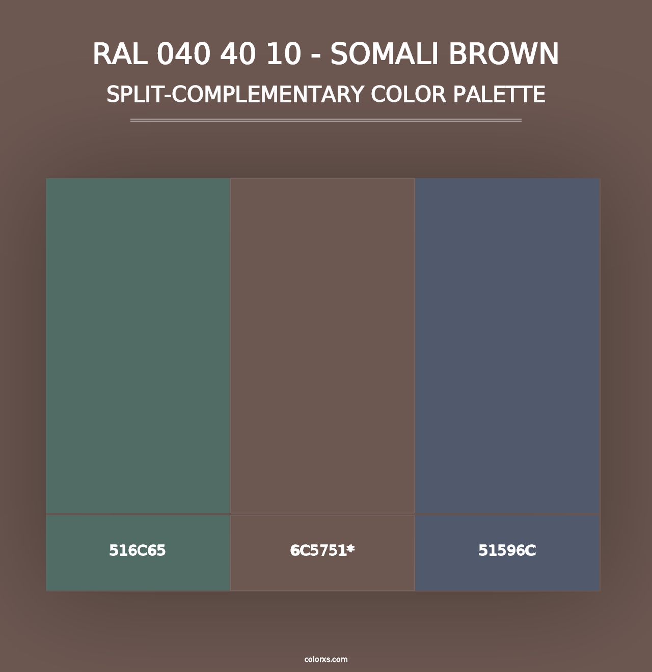 RAL 040 40 10 - Somali Brown - Split-Complementary Color Palette