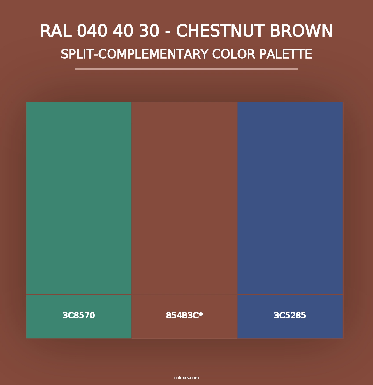 RAL 040 40 30 - Chestnut Brown - Split-Complementary Color Palette