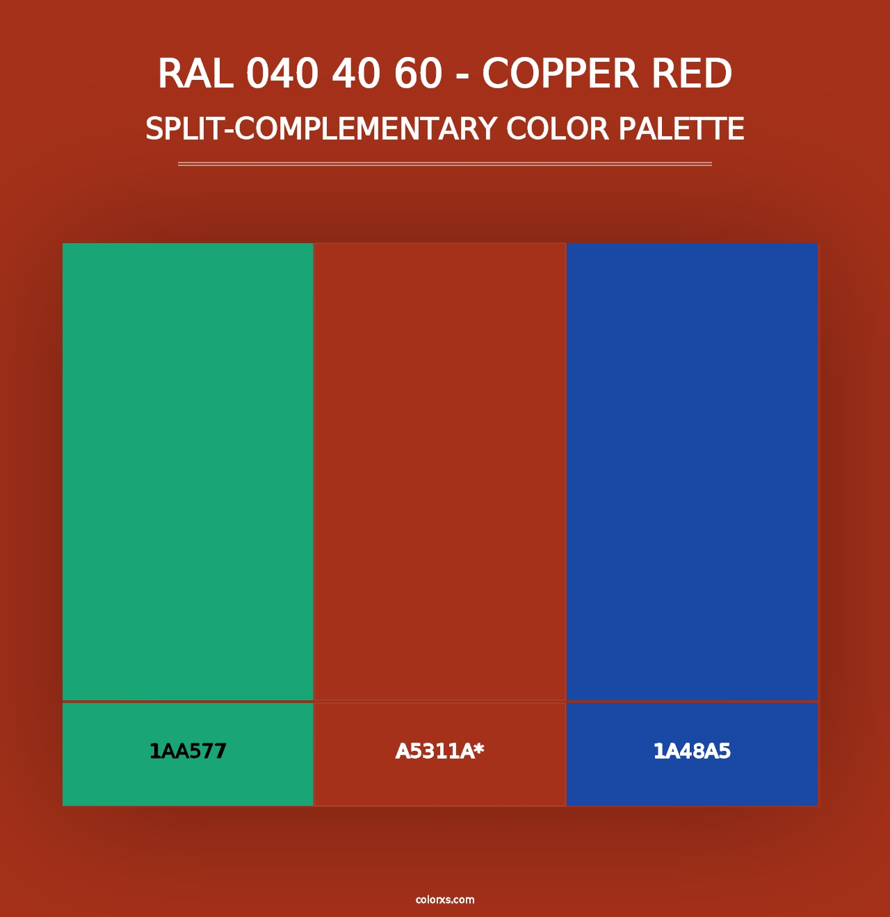 RAL 040 40 60 - Copper Red - Split-Complementary Color Palette