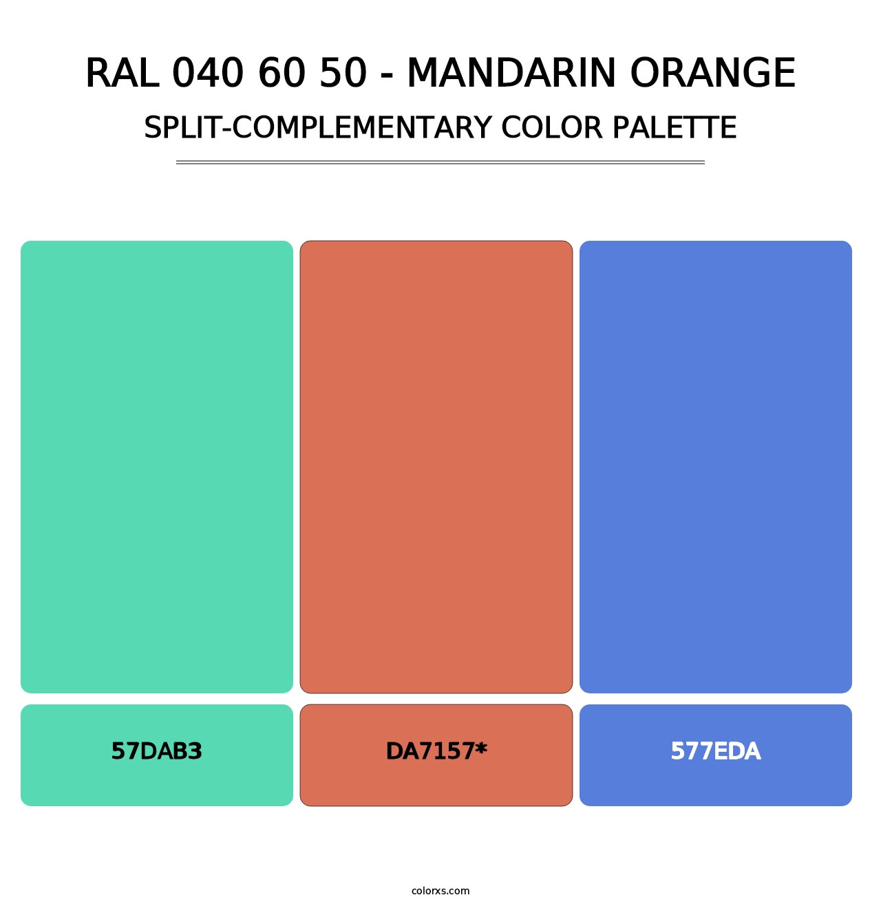 RAL 040 60 50 - Mandarin Orange - Split-Complementary Color Palette