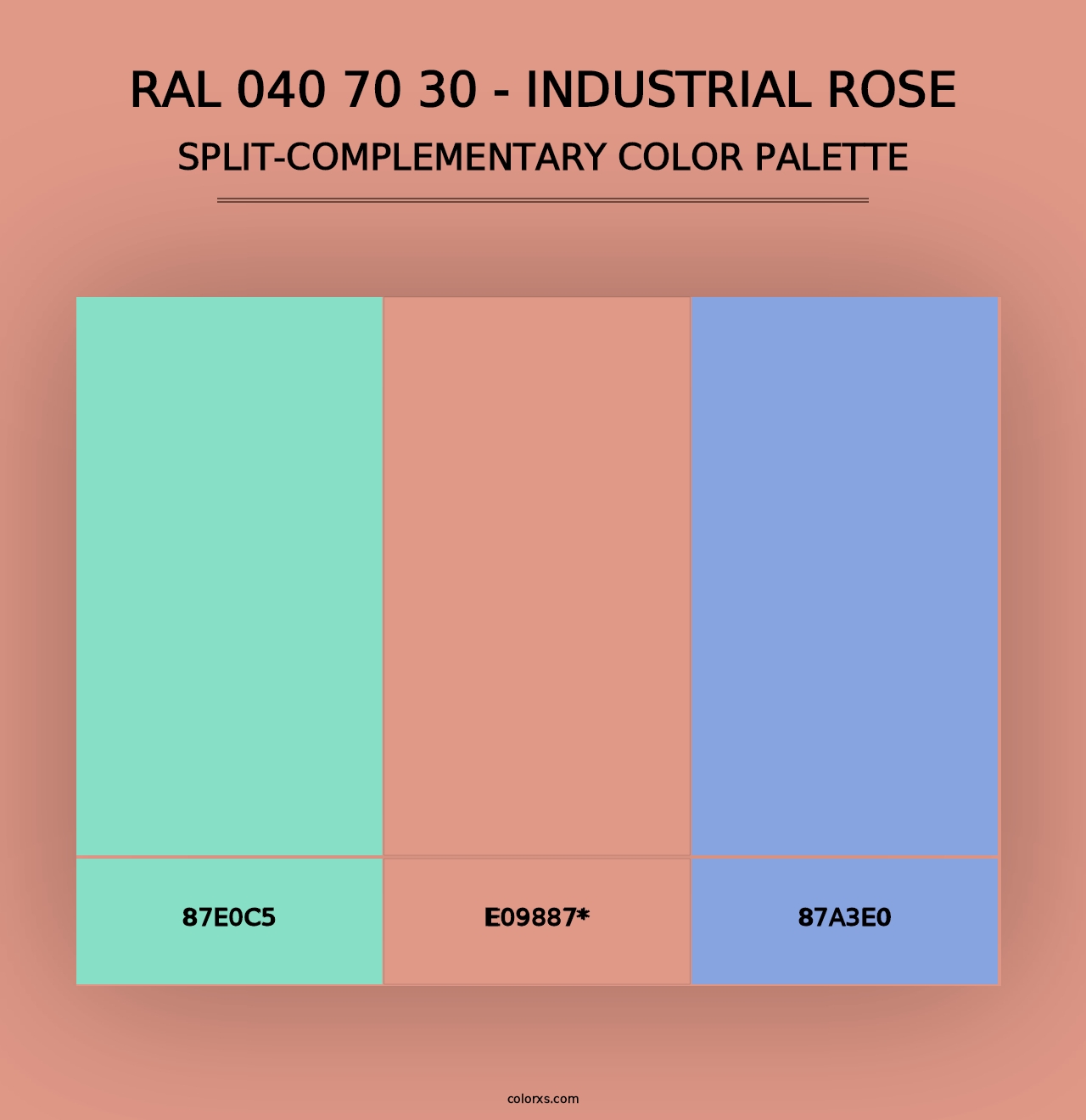 RAL 040 70 30 - Industrial Rose - Split-Complementary Color Palette