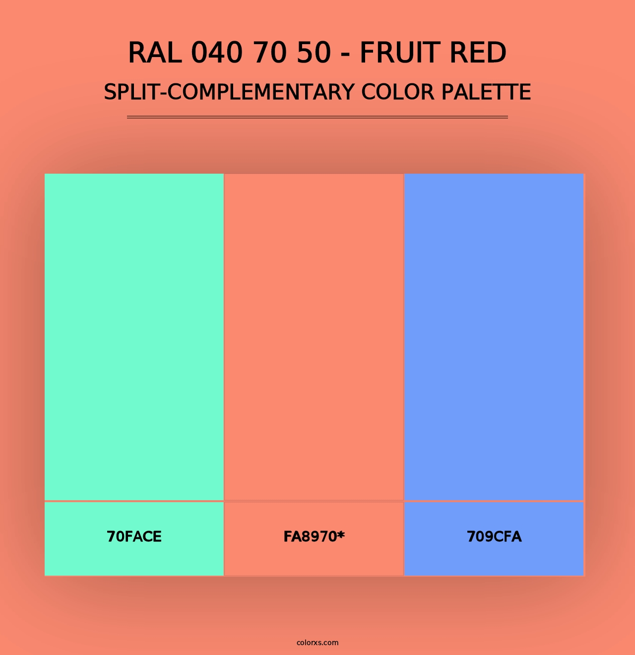 RAL 040 70 50 - Fruit Red - Split-Complementary Color Palette