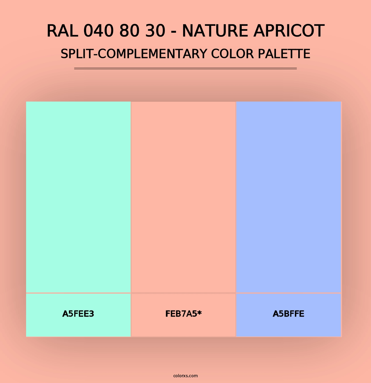 RAL 040 80 30 - Nature Apricot - Split-Complementary Color Palette