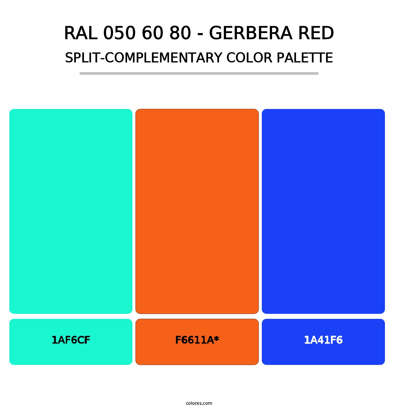 RAL 050 60 80 - Gerbera Red - Split-Complementary Color Palette