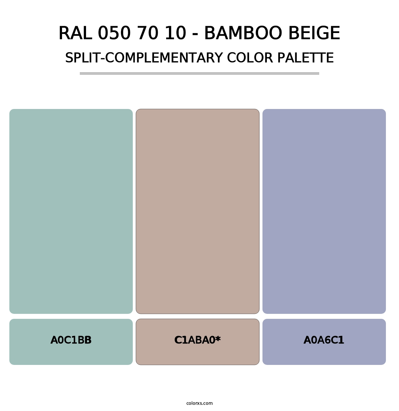 RAL 050 70 10 - Bamboo Beige - Split-Complementary Color Palette