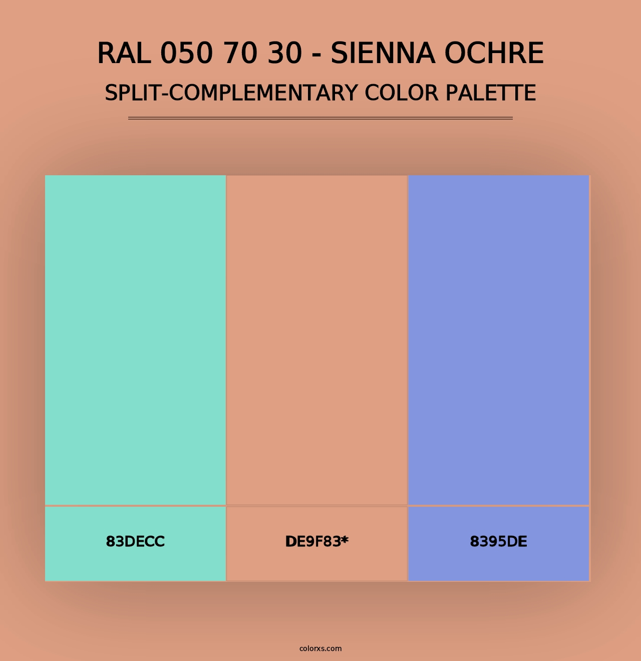 RAL 050 70 30 - Sienna Ochre - Split-Complementary Color Palette