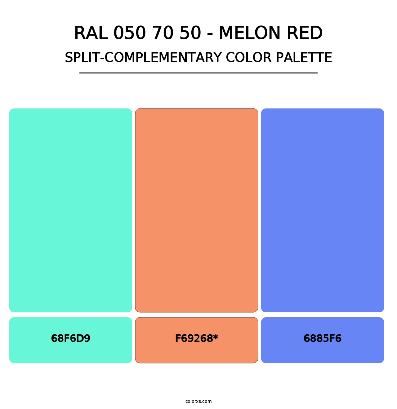 RAL 050 70 50 - Melon Red - Split-Complementary Color Palette