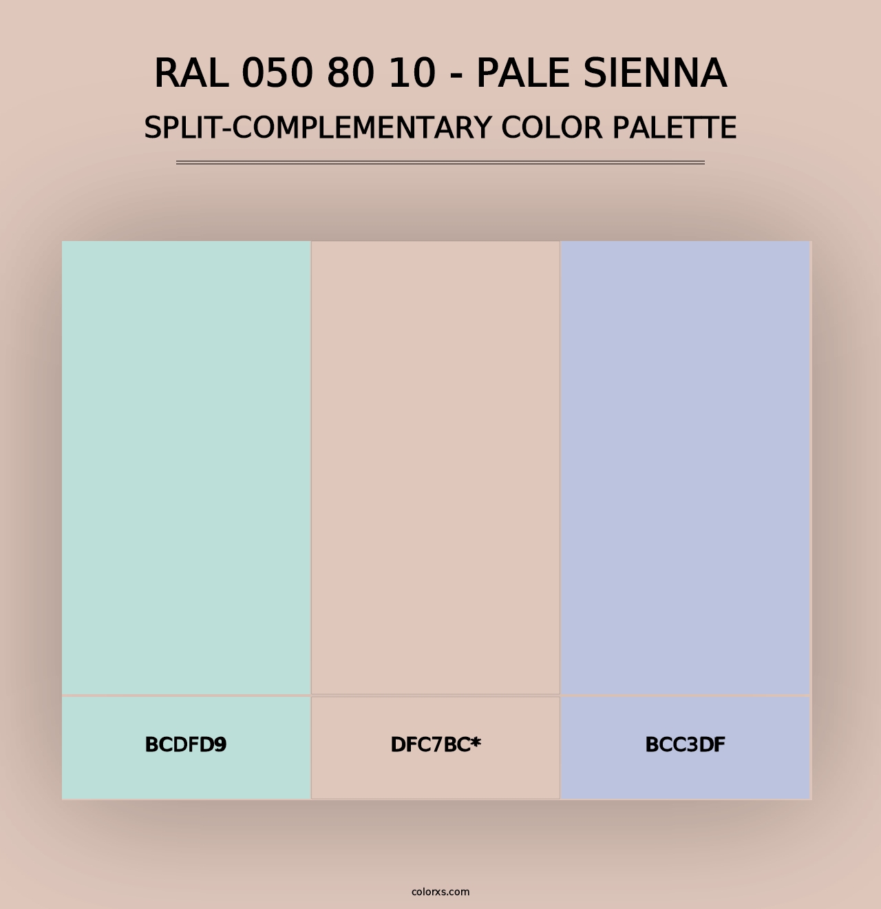 RAL 050 80 10 - Pale Sienna - Split-Complementary Color Palette