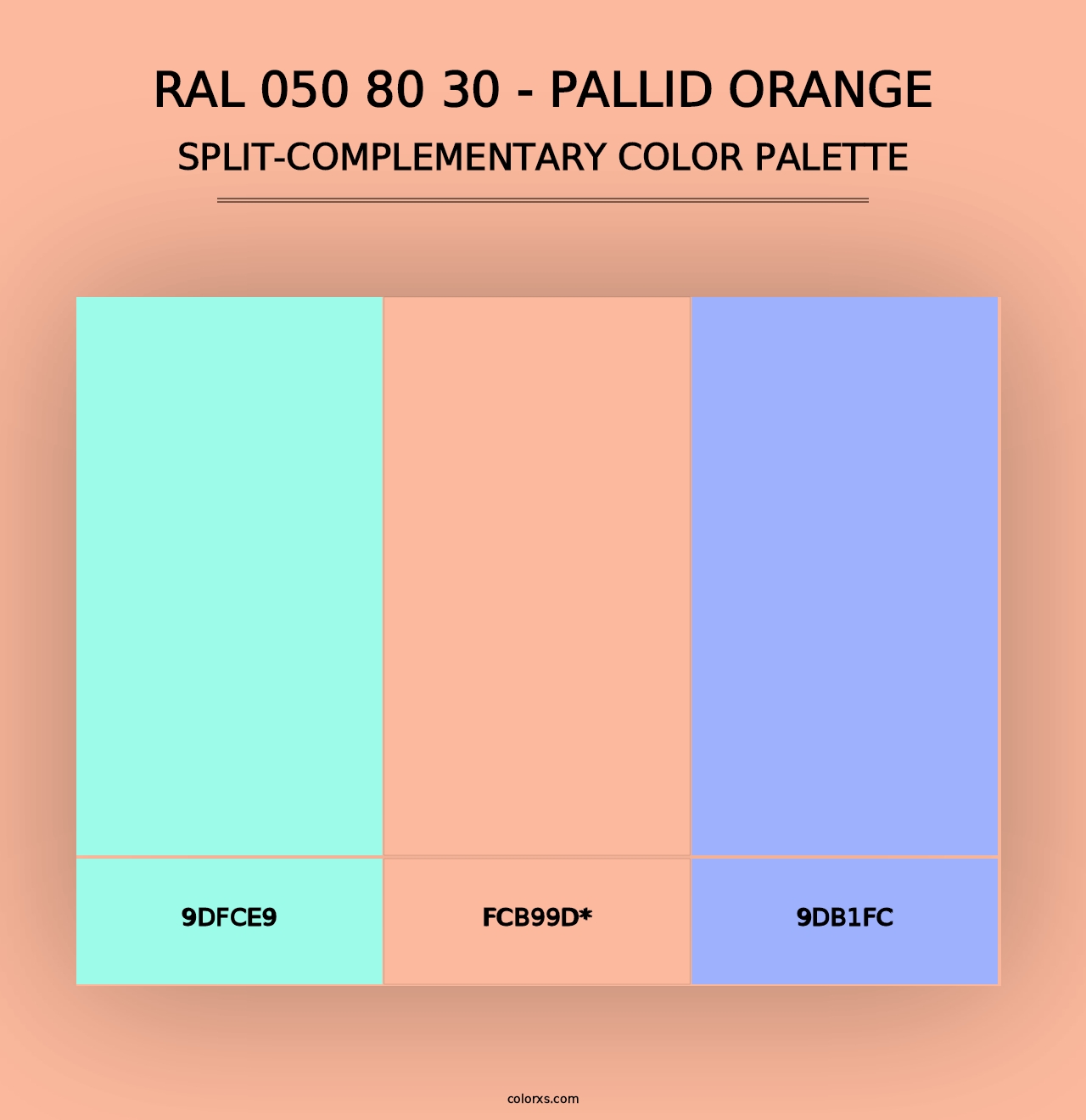 RAL 050 80 30 - Pallid Orange - Split-Complementary Color Palette