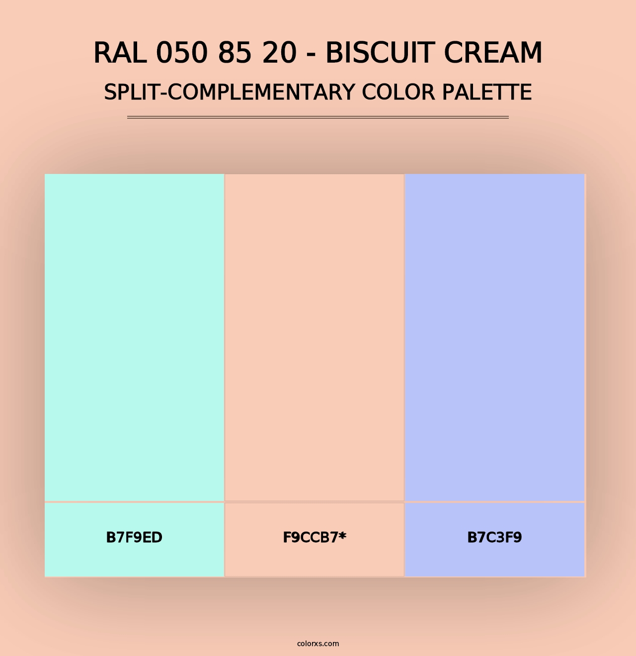 RAL 050 85 20 - Biscuit Cream - Split-Complementary Color Palette