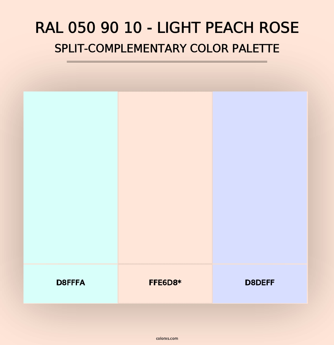 RAL 050 90 10 - Light Peach Rose - Split-Complementary Color Palette