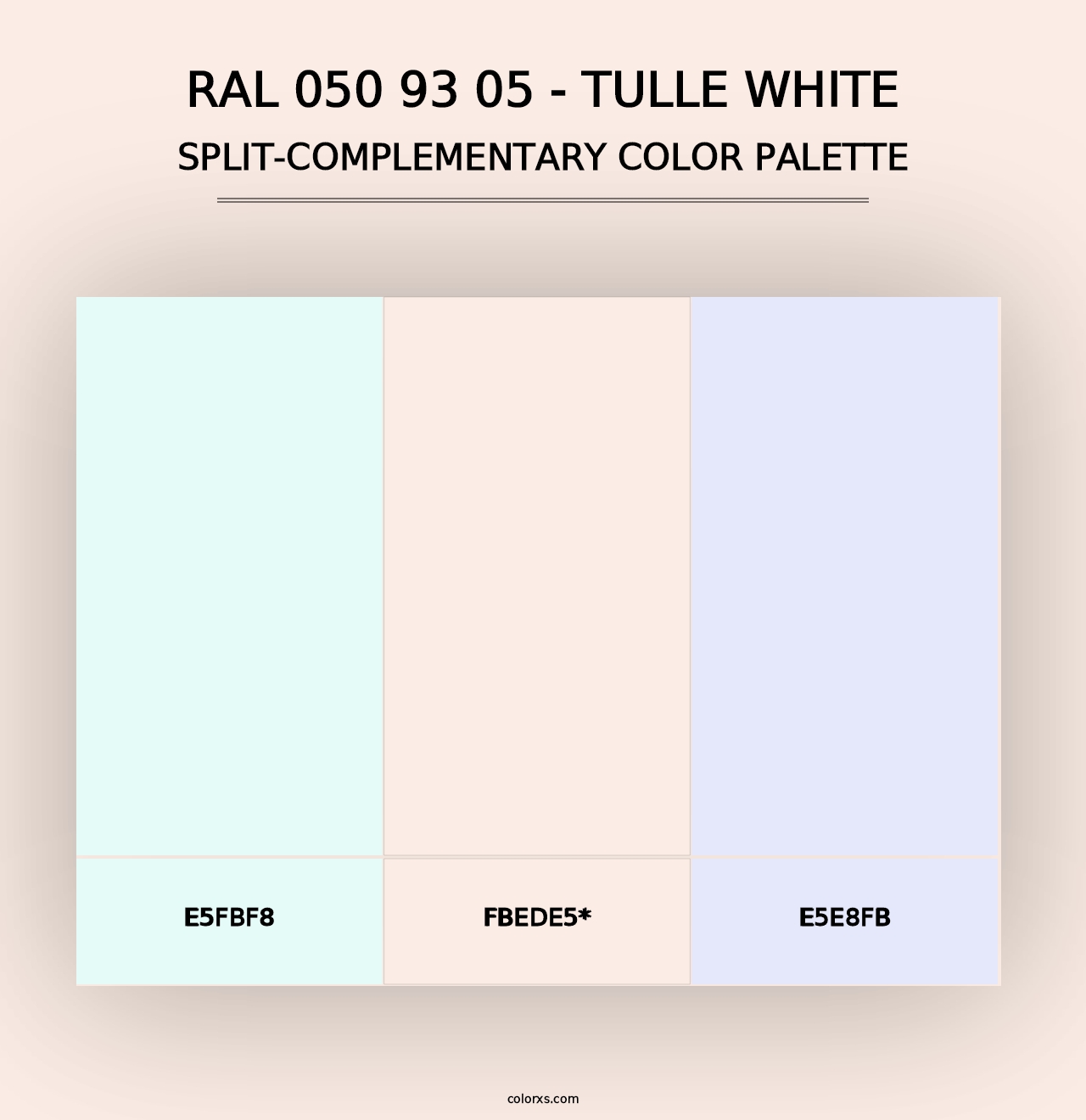 RAL 050 93 05 - Tulle White - Split-Complementary Color Palette