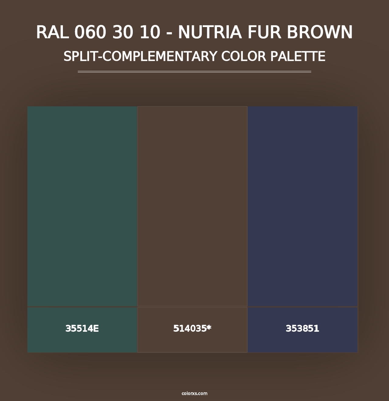 RAL 060 30 10 - Nutria Fur Brown - Split-Complementary Color Palette