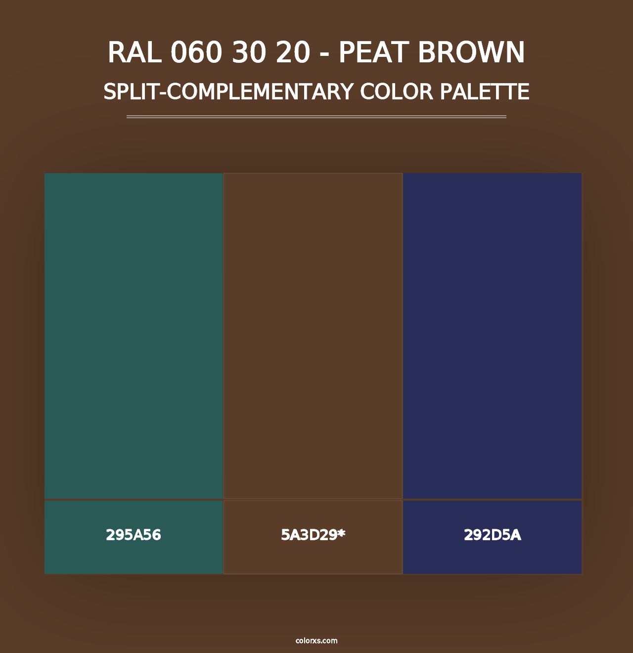 RAL 060 30 20 - Peat Brown - Split-Complementary Color Palette