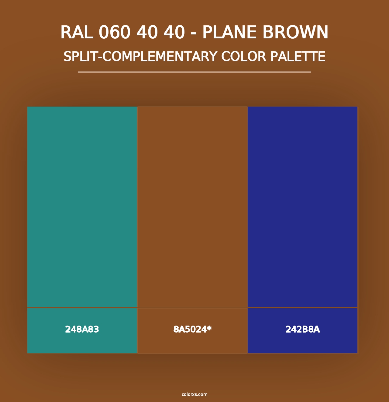 RAL 060 40 40 - Plane Brown - Split-Complementary Color Palette