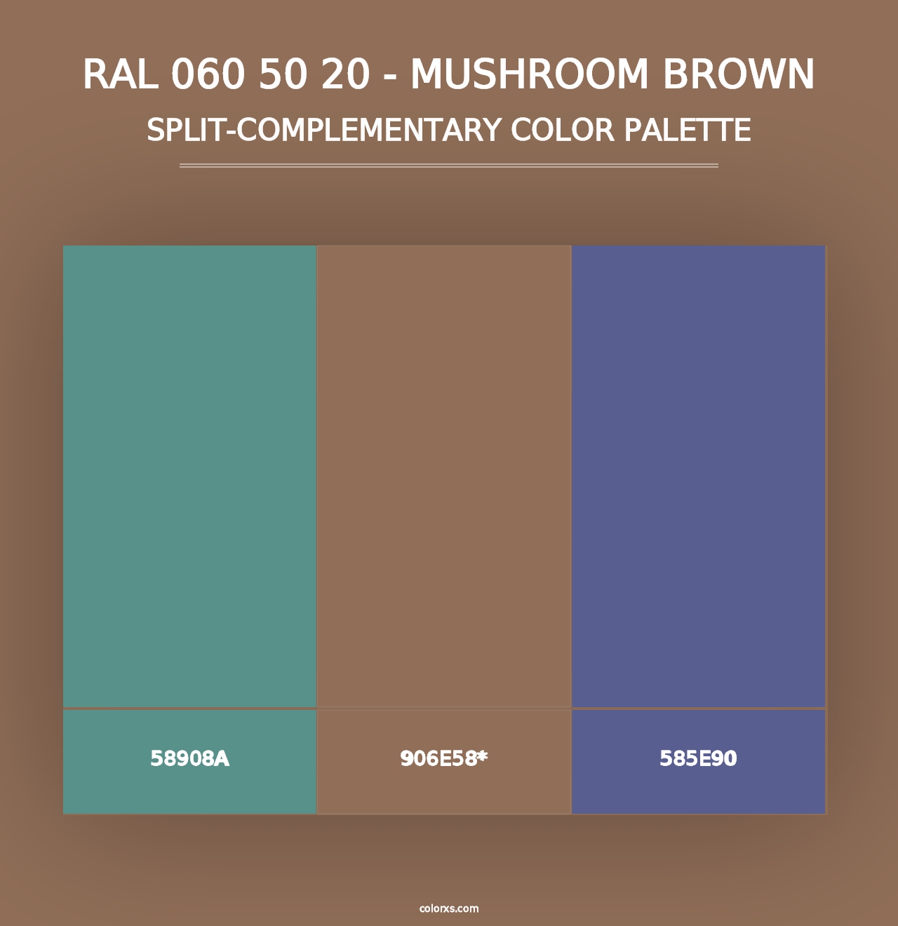 RAL 060 50 20 - Mushroom Brown - Split-Complementary Color Palette