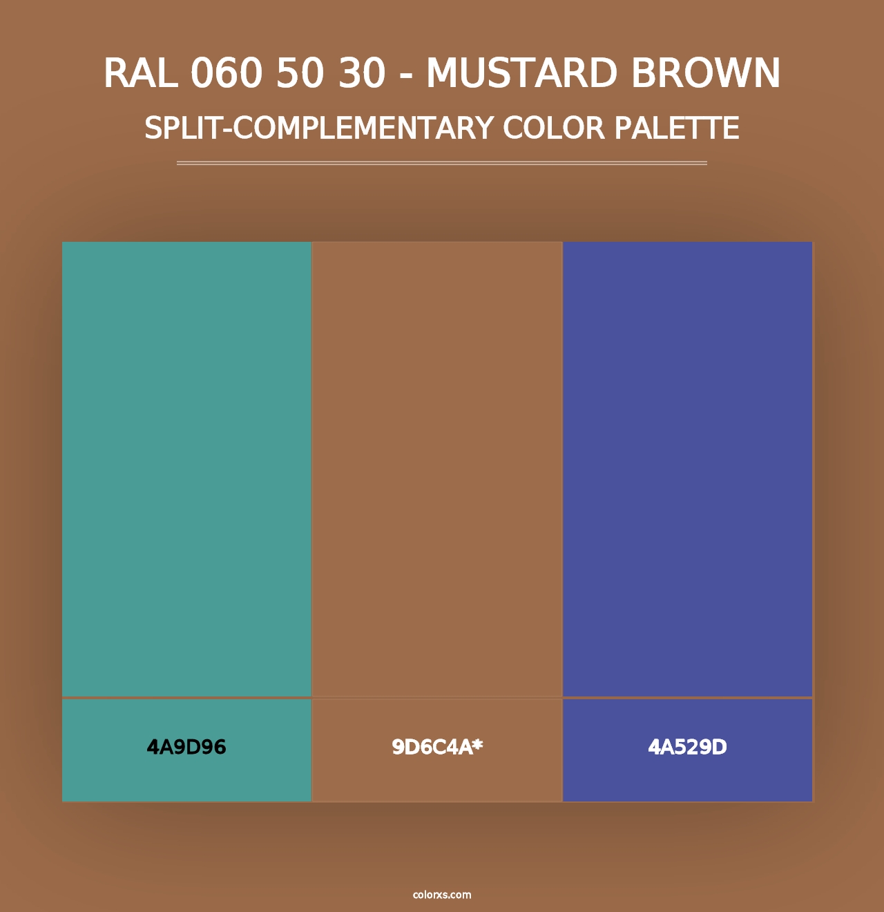 RAL 060 50 30 - Mustard Brown - Split-Complementary Color Palette