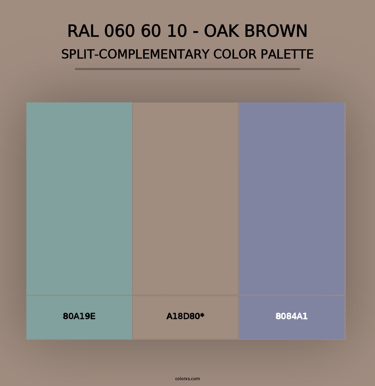 RAL 060 60 10 - Oak Brown - Split-Complementary Color Palette