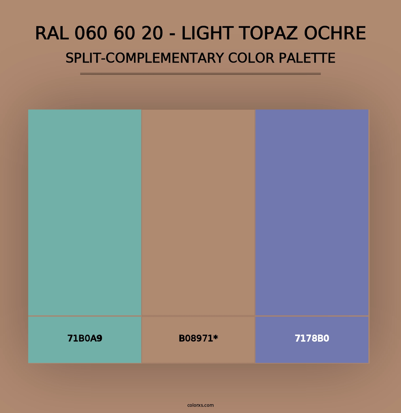 RAL 060 60 20 - Light Topaz Ochre - Split-Complementary Color Palette