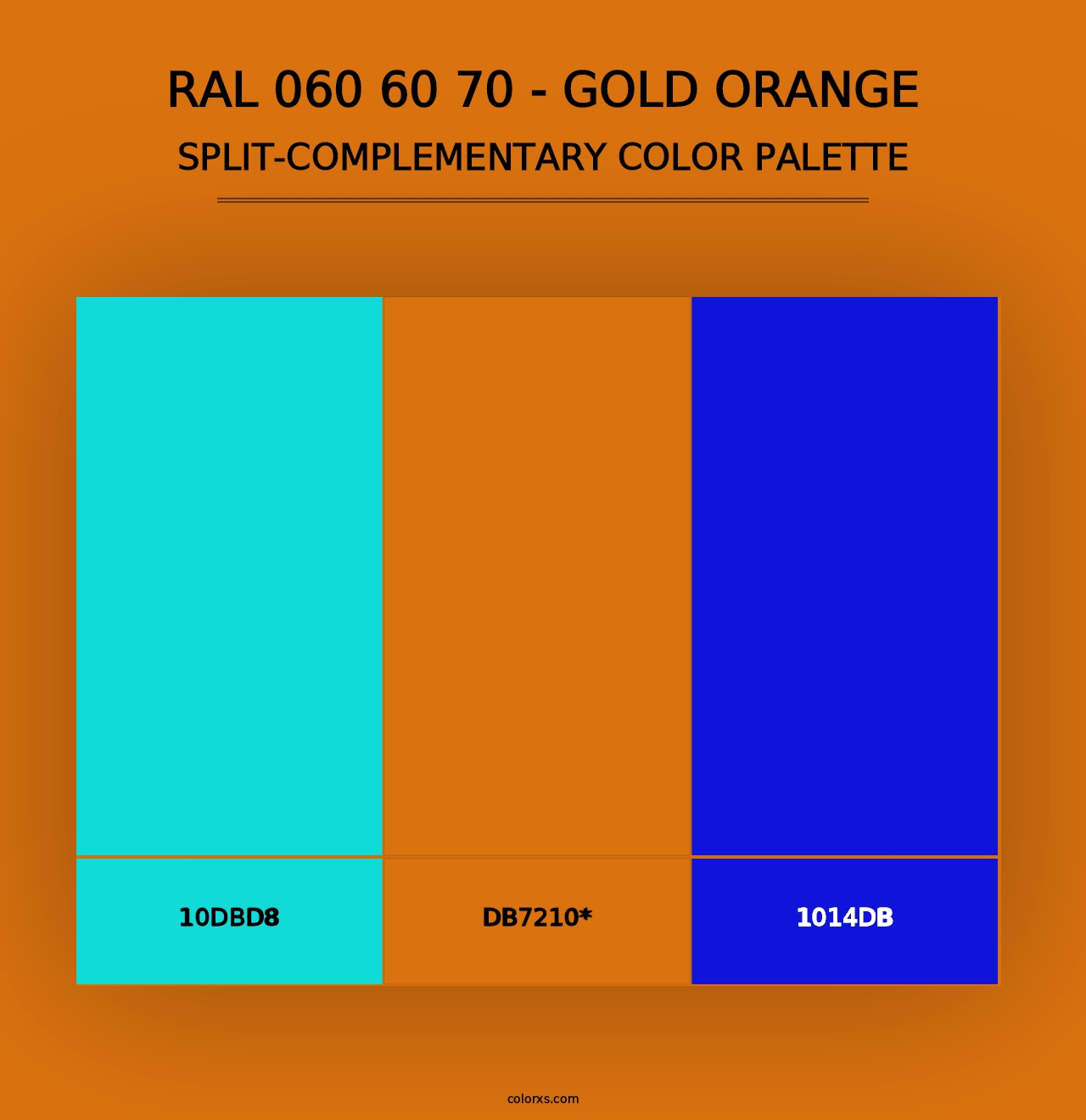 RAL 060 60 70 - Gold Orange - Split-Complementary Color Palette