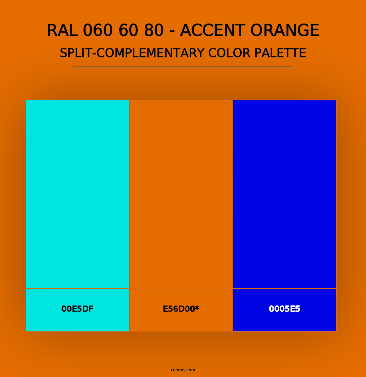 RAL 060 60 80 - Accent Orange - Split-Complementary Color Palette