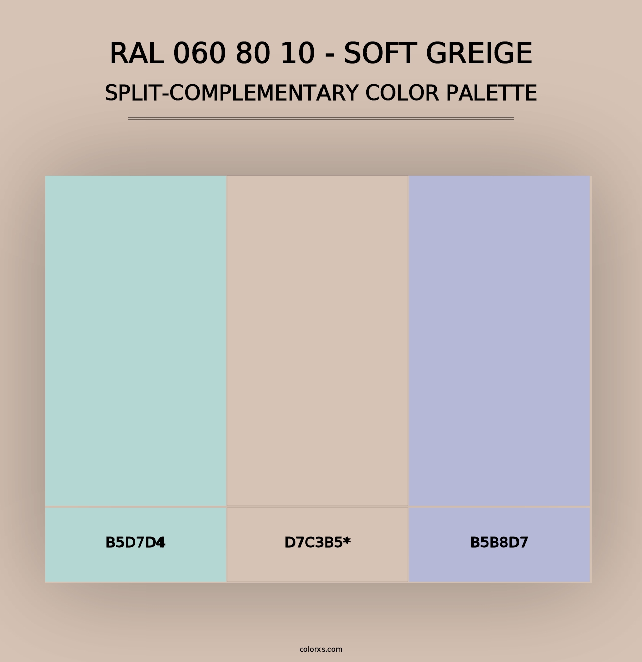 RAL 060 80 10 - Soft Greige - Split-Complementary Color Palette