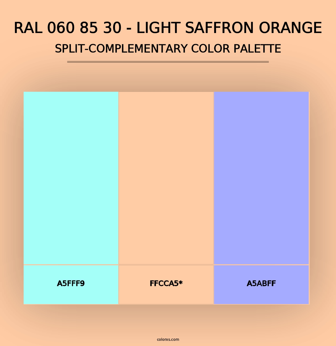 RAL 060 85 30 - Light Saffron Orange - Split-Complementary Color Palette